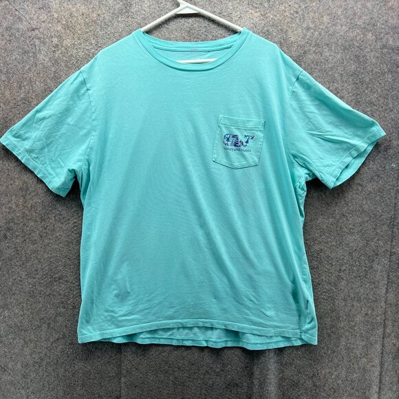 Vineyard Vines Shirt Mens XL Blue Casula Tee Crewneck Whale Logo Extra Large - Picture 1 of 11